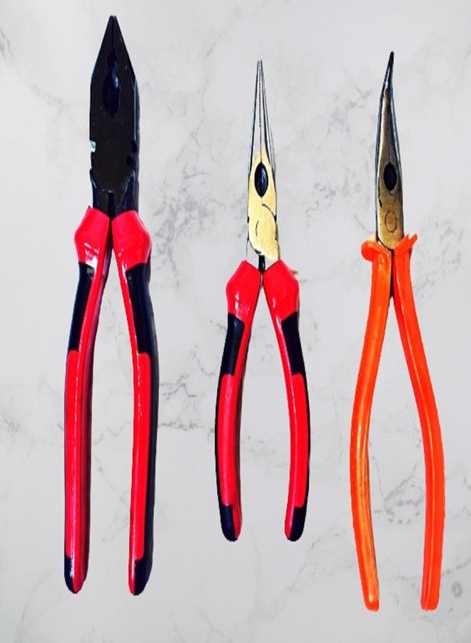SNE multipurpose three diffrent type plier set 8 Inch Combination Plier 7 Inch Long Nose 8 inch Bent Circlip Plier - Image 3